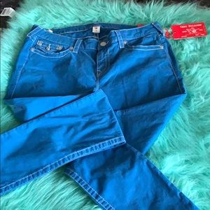 Blue True Religion stretch skinny jeans size 34